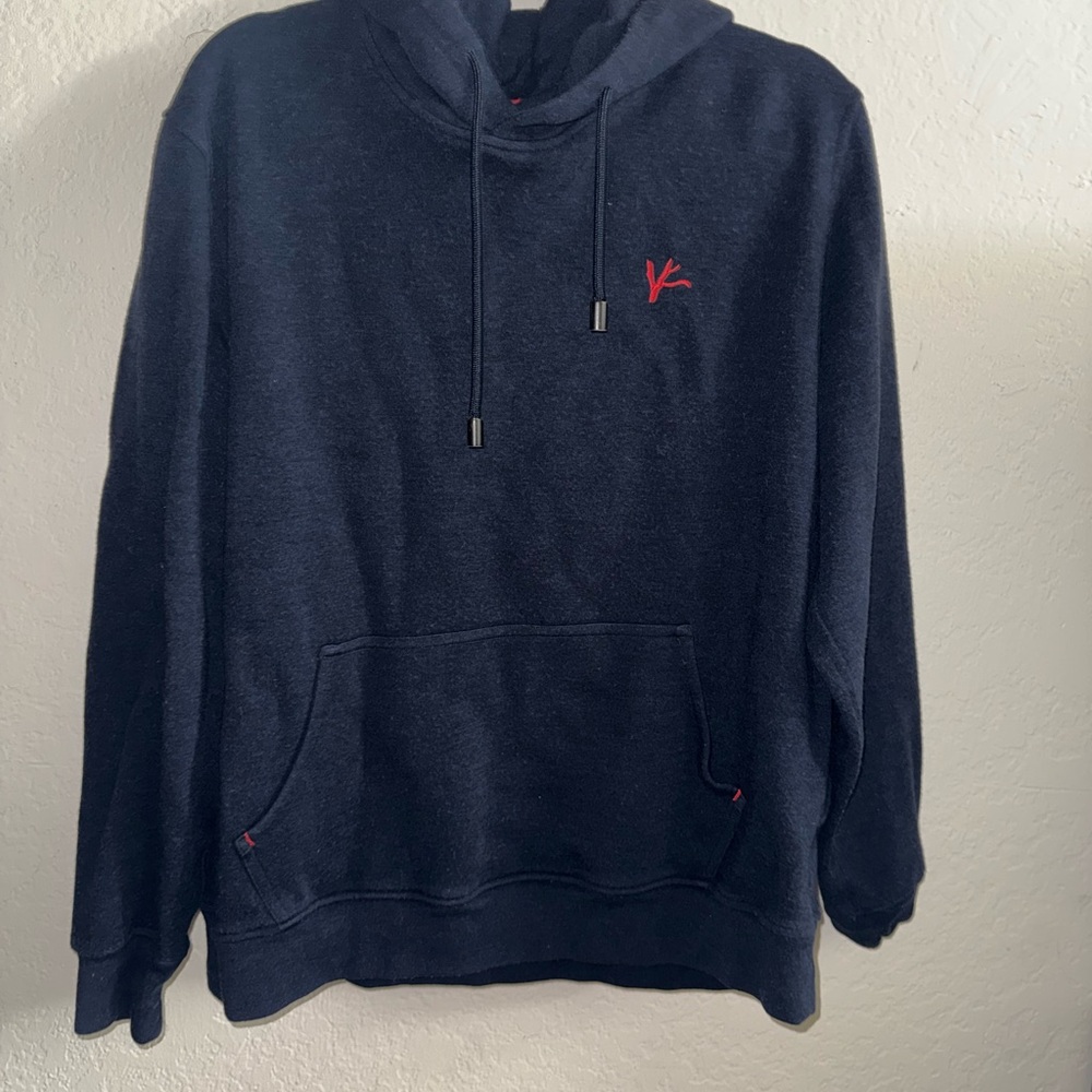 Isaia Dark Blue Hoodie with Red Logo